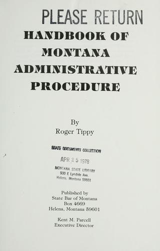 Cover for Handbook of Montana administrative procedure
