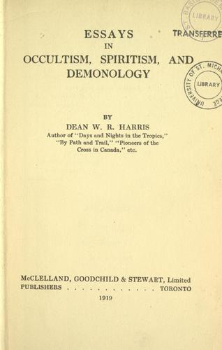Cover for Essays in Occultism, Spiritism, and Demonology
