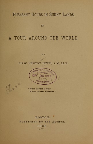 Cover for Pleasant hours in sunny lands, in a tour around the world
