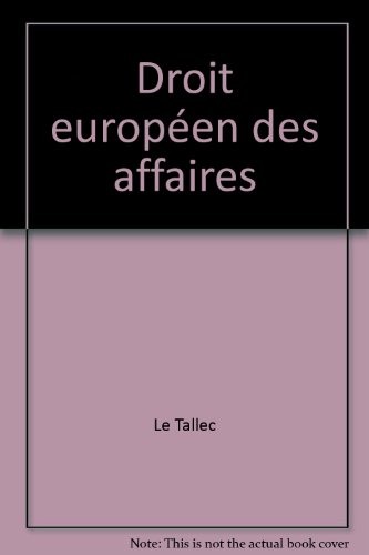 Cover for Droit européen des affaires