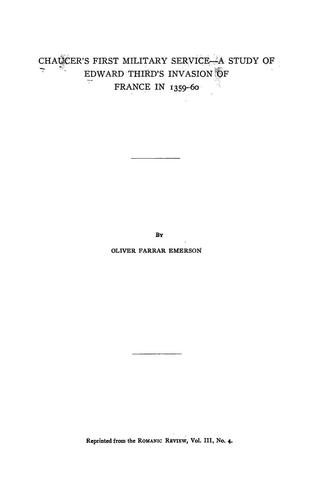 Cover for Chaucer's first military service
