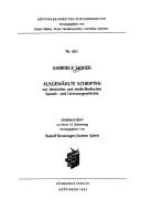 Cover for Ausgewählte Schriften