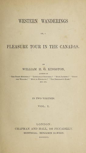 Cover for Western wanderings; or, A pleasure tour in the Canadas