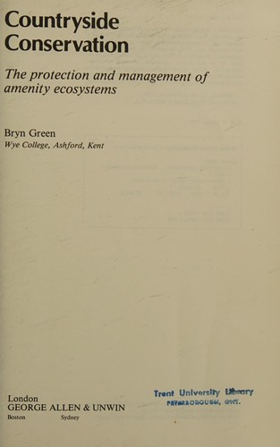 Cover for Countryside conservation