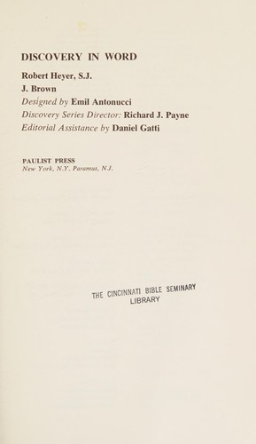 Cover for Discovery in word