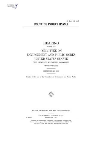 Cover for Innovative project finance
