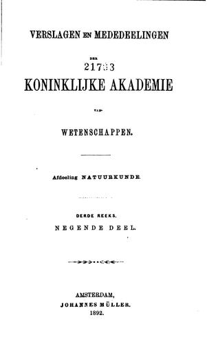 Cover for Verslagen en Mededeelingen