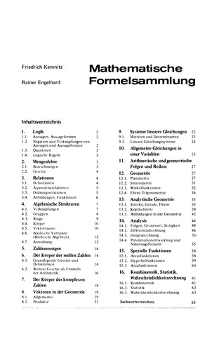 Cover for Mathematische Formelsammlung