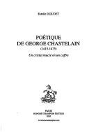 Cover for Poétique de Georges Chastelain (1415-1475)