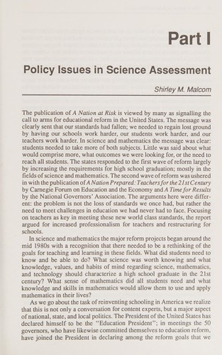 Cover for Science assessment in the service of reform