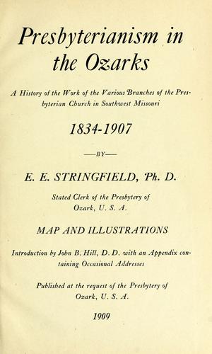 Cover for Presbyterianism in the Ozarks