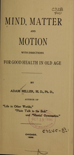 Cover for Mind, matter and motion