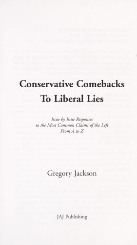 Cover for Conservative comebacks to liberal lies
