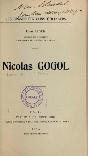Cover for Nicolas Gogol