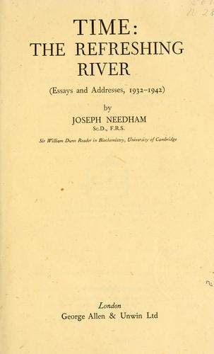 Cover for Time: the refreshing river