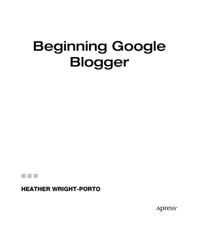 Cover for Beginning Google Blogger