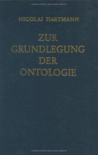 Cover for Zur Grundlegung der Ontologie. Ontologie I.