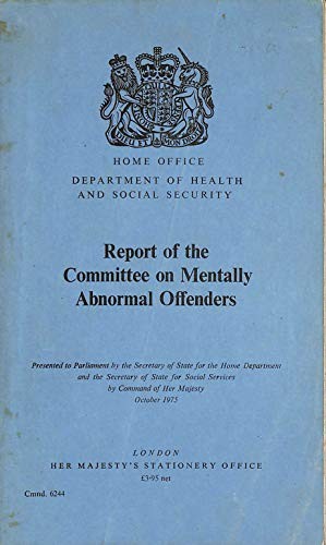 Cover for Report of the Committee on Mentally Abnormal Offenders
