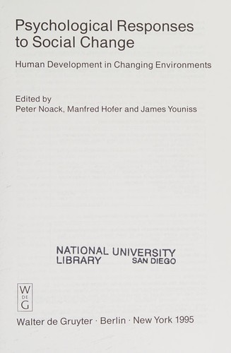 Cover for Psychological responses to social change