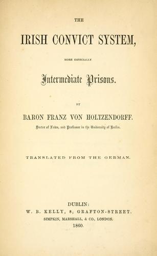 Cover for Irish convict system