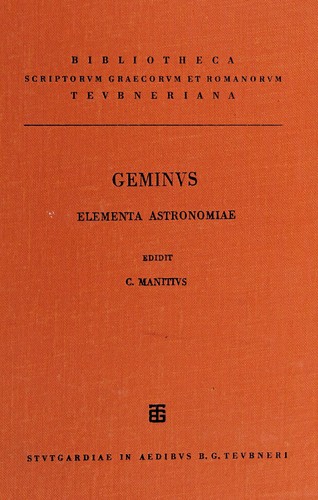Cover for Geminou Eisagōgē eis ta phainomena = Gemini Elementa astronomiae