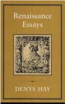 Cover for Renaissance essays
