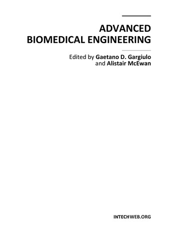 Cover for Advanced biomedical engineering