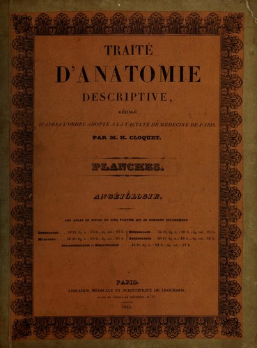 Cover for Trait©♭ d'anatomie descriptive; Atlas