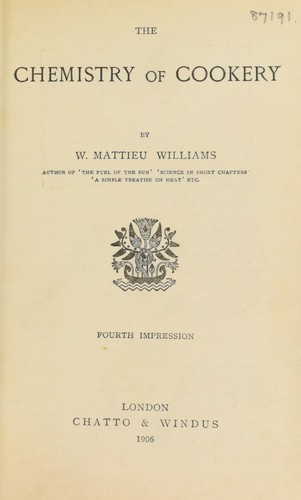 Cover for The chemistry of cookery