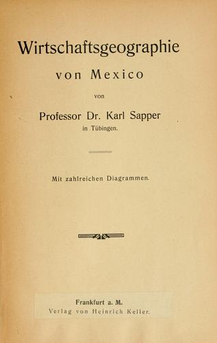 Cover for Wirtschaftsgeographie von Mexico.