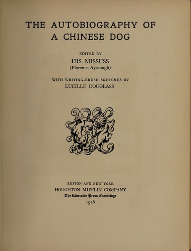 Cover for The autobiography of a Chinese dog