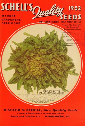 Cover for Schell's quality seeds, 1952