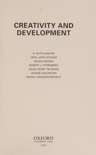 Cover for Creativity and development