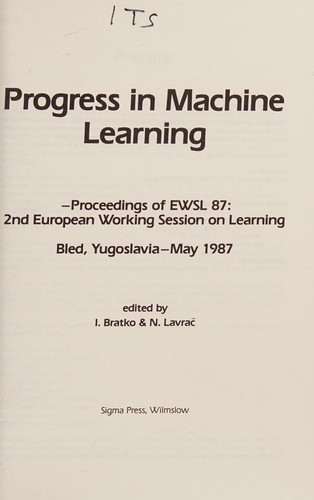 Cover for Progress in machine learning