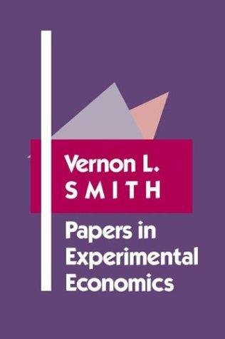 Cover for Papers in experimental economics