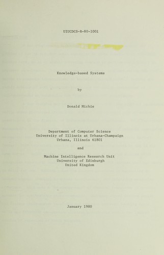 Cover for Knowledge-based systems