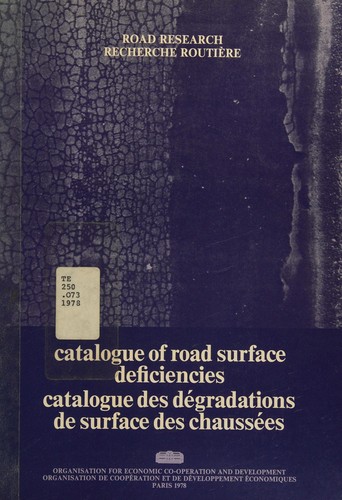 Cover for Catalogue of road surface deficiencies =