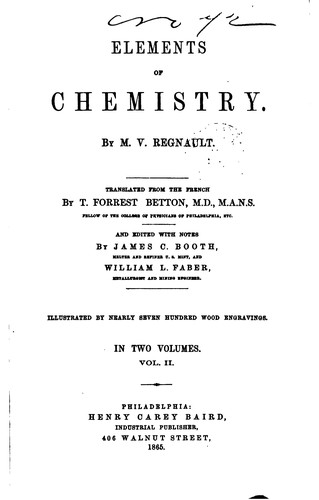 Cover for Elements of Chemistry