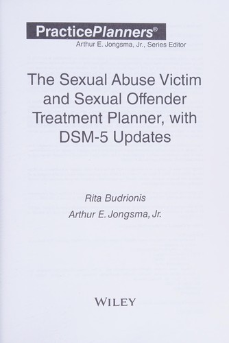 Cover for Sexual Abuse Victim and Sexual Offender Treatment Planner, with DSM 5 Updates