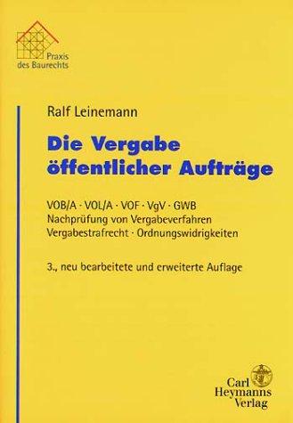 Cover for Die Vergabe öffentlicher Aufträge.