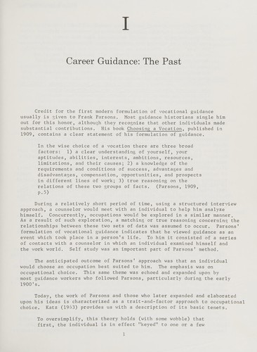 Cover for Career guidance