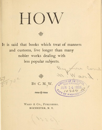 Cover for How ...