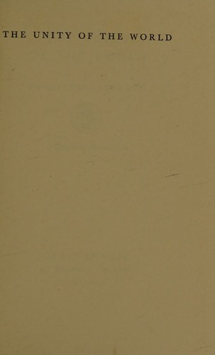 Cover for The unity of the world