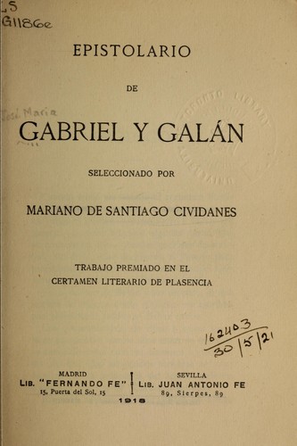 Cover for Epistolario