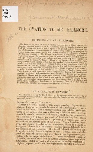 Cover for The ovation to Mr. Fillmore.