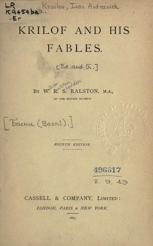 Cover for Krilof and his fables.