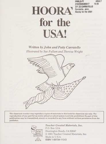 Cover for Hooray for the Usa/113 (Teacher Created Materials)
