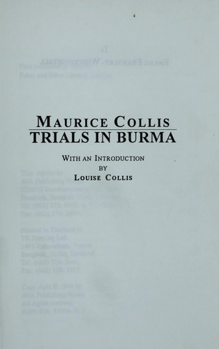 Cover for Trials in Burma