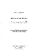 Cover for Heinrich von Kleist: ein dramaturgisches Modell