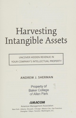 Cover for Harvesting intangible assets